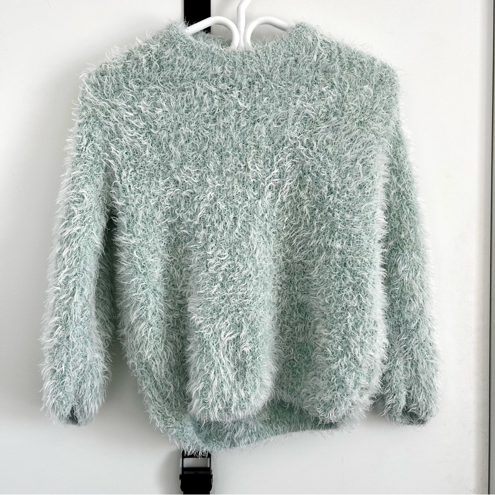 Fluffy Mint 3/4 Sleeve Sweater